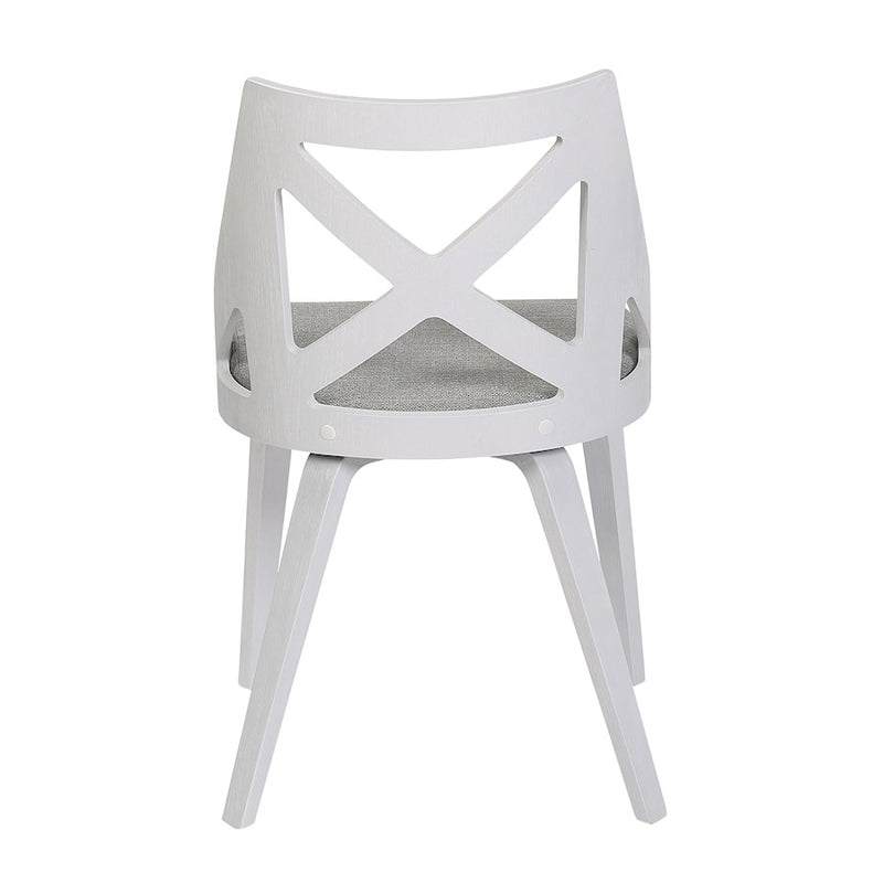 LumiSource Charlotte Chair, Set of 2, White Textured/Grey
