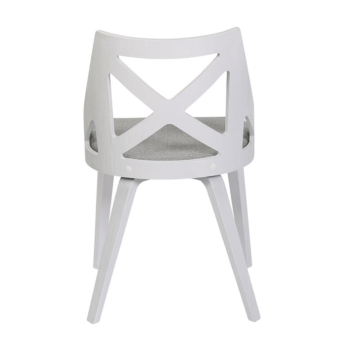 LumiSource Charlotte Chair, Set of 2, White Textured/Grey