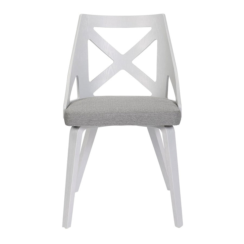 LumiSource Charlotte Chair, Set of 2, White Textured/Grey