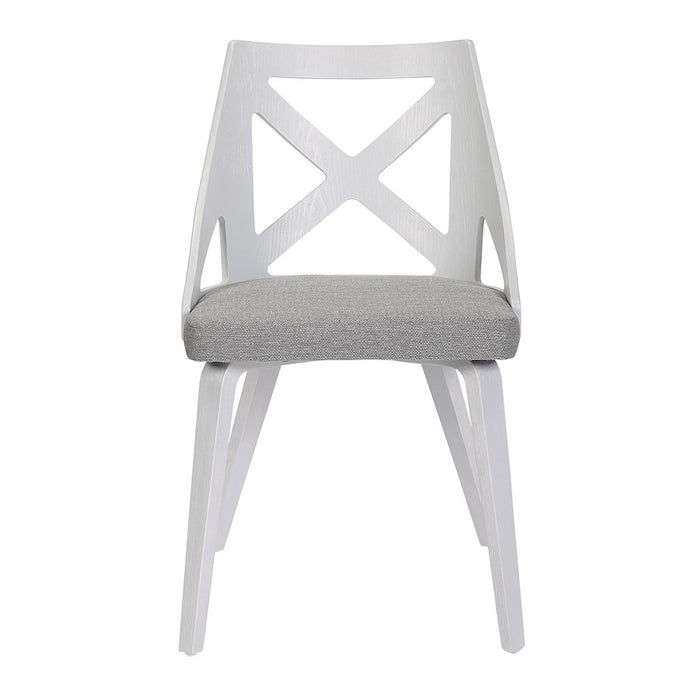 LumiSource Charlotte Chair, Set of 2, White Textured/Grey