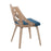 LumiSource Charlotte Chair, Set of 2, White Washed Wood/Blue