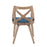 LumiSource Charlotte Chair, Set of 2, White Washed Wood/Blue