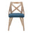 LumiSource Charlotte Chair, Set of 2, White Washed Wood/Blue
