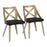 LumiSource Charlotte Chair, Set of 2, White Washed/Charcoal - CH-CHARLOTWWCHAR2