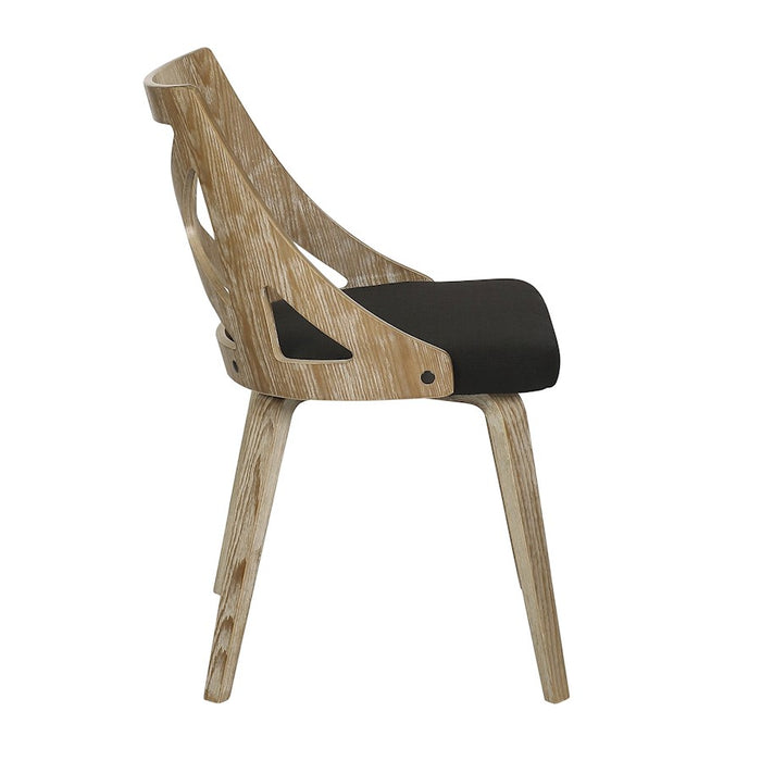 LumiSource Charlotte Chair, Set of 2, White Washed/Charcoal
