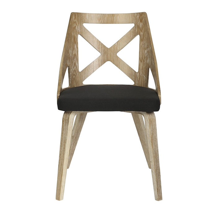 LumiSource Charlotte Chair, Set of 2, White Washed/Charcoal