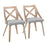 LumiSource Charlotte Chair, Set of 2, White Washed Wood/Grey - CH-CHARLOTWWGY2