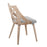 LumiSource Charlotte Chair, Set of 2, White Washed Wood/Grey