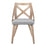 LumiSource Charlotte Chair, Set of 2, White Washed Wood/Grey