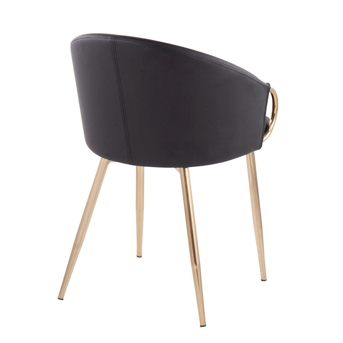 LumiSource Claire Chair in Gold Metal/Black PU