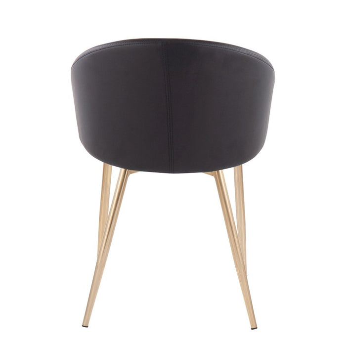 LumiSource Claire Chair in Gold Metal/Black PU