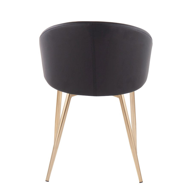 LumiSource Claire Chair | Gold Metal Frame & Black PU Leather | Contemporary Dining Room & Accent Seating | 18 x 20.5 x 29.5 in | Model CH-CLAIREAUBK