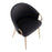 LumiSource Claire Chair in Gold Metal/Black PU