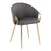 LumiSource Claire Chair in Gold Metal/Grey PU - CH-CLAIREAUGY