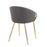 LumiSource Claire Chair in Gold Metal/Grey PU