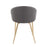 LumiSource Claire Chair in Gold Metal/Grey PU