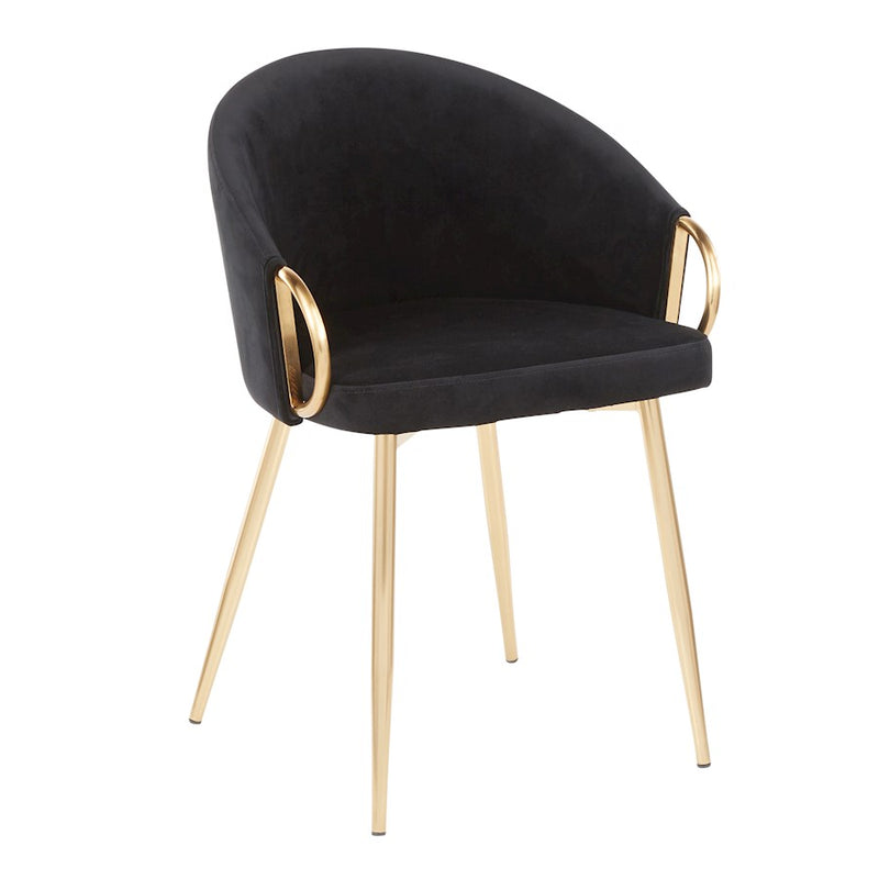 LumiSource Claire Chair, Gold Metal
