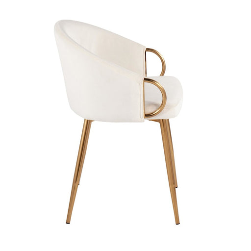 LumiSource Claire Chair in Gold Metal/Cream Velvet