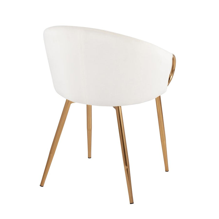 LumiSource Claire Chair in Gold Metal/Cream Velvet