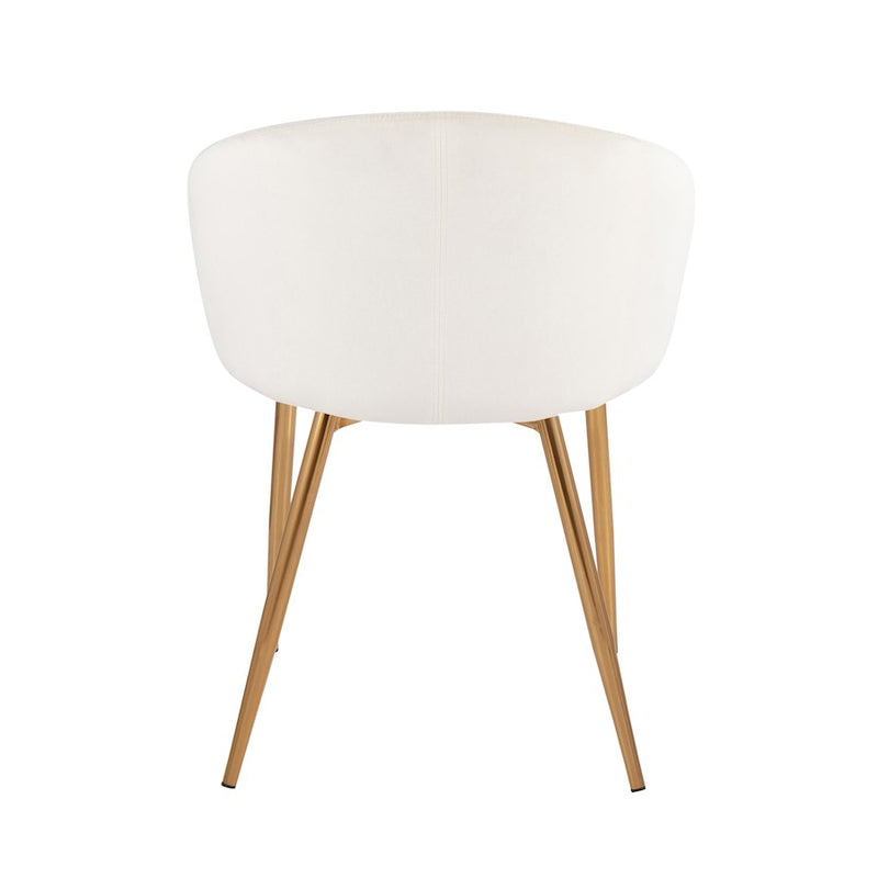 LumiSource Claire Chair in Gold Metal/Cream Velvet