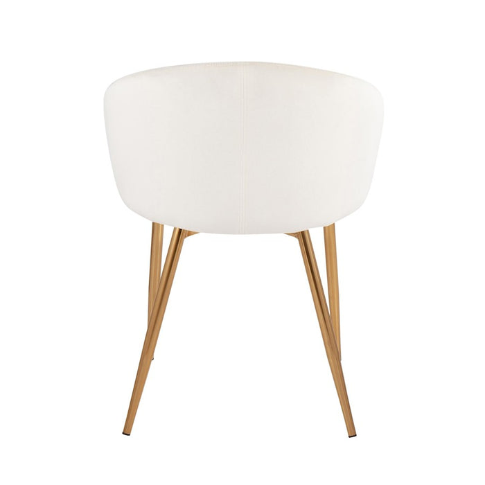LumiSource Claire Chair in Gold Metal/Cream Velvet