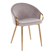 LumiSource Claire Chair in Gold Steel/Silver Velvet - CH-CLAIREAUVSV