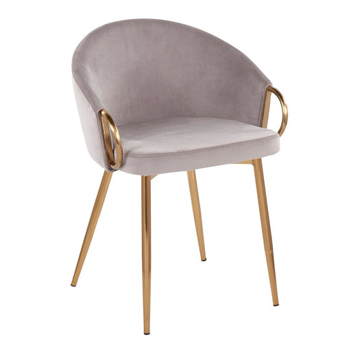 LumiSource Claire Chair in Gold Steel/Silver Velvet - CH-CLAIREAUVSV
