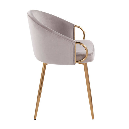 LumiSource Claire Chair in Gold Steel/Silver Velvet