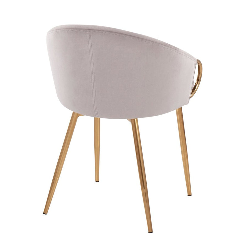 LumiSource Claire Chair in Gold Steel/Silver Velvet