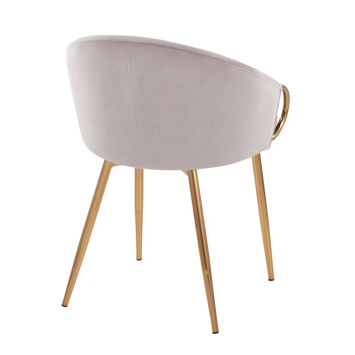 LumiSource Claire Chair in Gold Steel/Silver Velvet