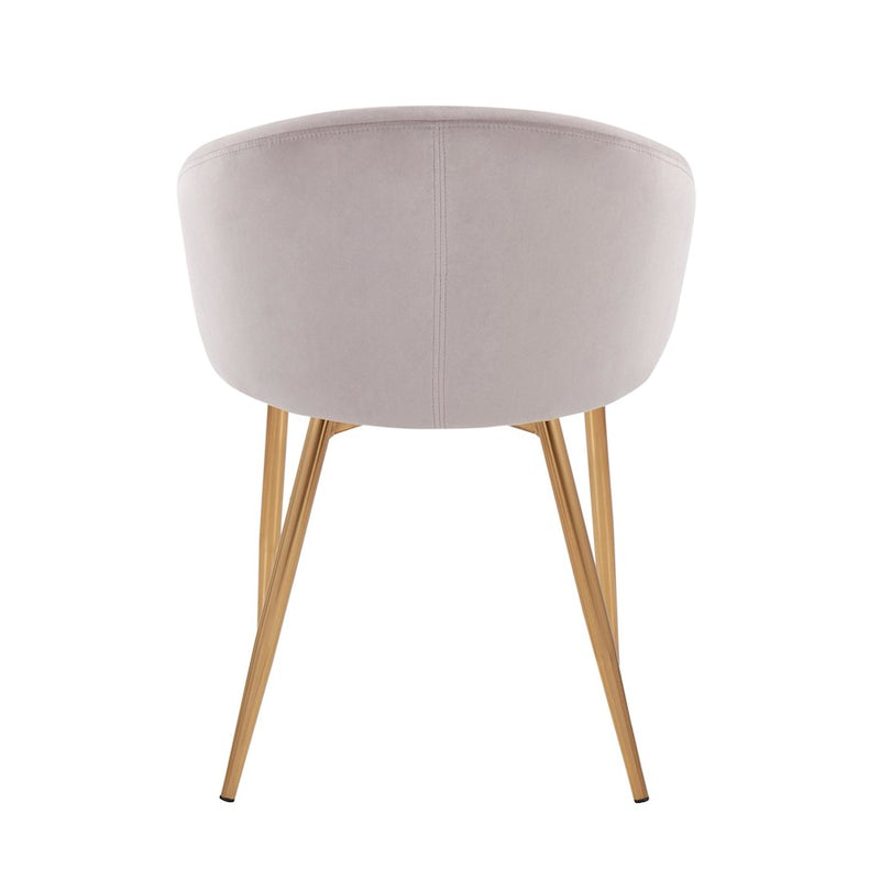LumiSource Claire Chair in Gold Steel/Silver Velvet