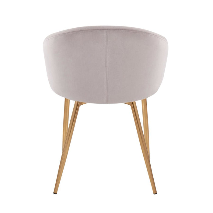 LumiSource Claire Chair in Gold Steel/Silver Velvet