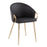 LumiSource Claire Chair, Set of 2, Gold Metal/Black PU