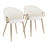 LumiSource Claire Chair, Set of 2, Gold Metal/White PU - CH-CLAIREPU2AUW2