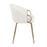 LumiSource Claire Chair, Set of 2, Gold Metal/White PU