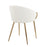 LumiSource Claire Chair, Set of 2, Gold Metal/White PU