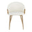 LumiSource Claire Chair, Set of 2, Gold Metal/White PU