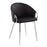 LumiSource Claire Chair, Set of 2, Chrome Metal/Black PU