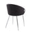 LumiSource Claire Chair, Set of 2, Chrome Metal/Black PU