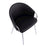 LumiSource Claire Chair, Set of 2, Chrome Metal/Black PU
