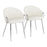 LumiSource Claire Chair, Set of 2, Chrome Metal/White PU - CH-CLAIREPU2CHRW2