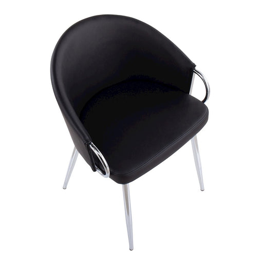 LumiSource Claire Chair in Silver Metal/Black PU