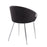LumiSource Claire Chair in Silver Metal/Black PU