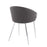 LumiSource Claire Chair in Silver Metal/Grey PU
