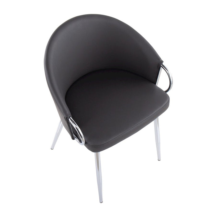 LumiSource Claire Chair in Silver Metal/Grey PU
