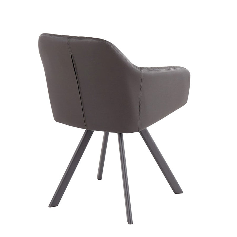 LumiSource Clubhouse Pleated Chair, Set of 2, Black/Charcoal PU