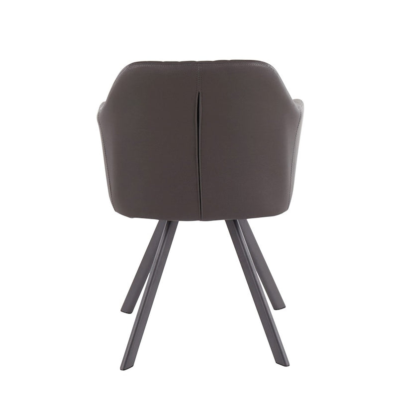 LumiSource Clubhouse Pleated Chair, Set of 2, Black/Charcoal PU