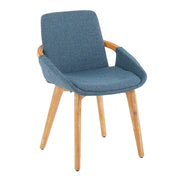 LumiSource Cosmo Chair in Natural Bamboo/Blue Fabric - CH-COSMONABU
