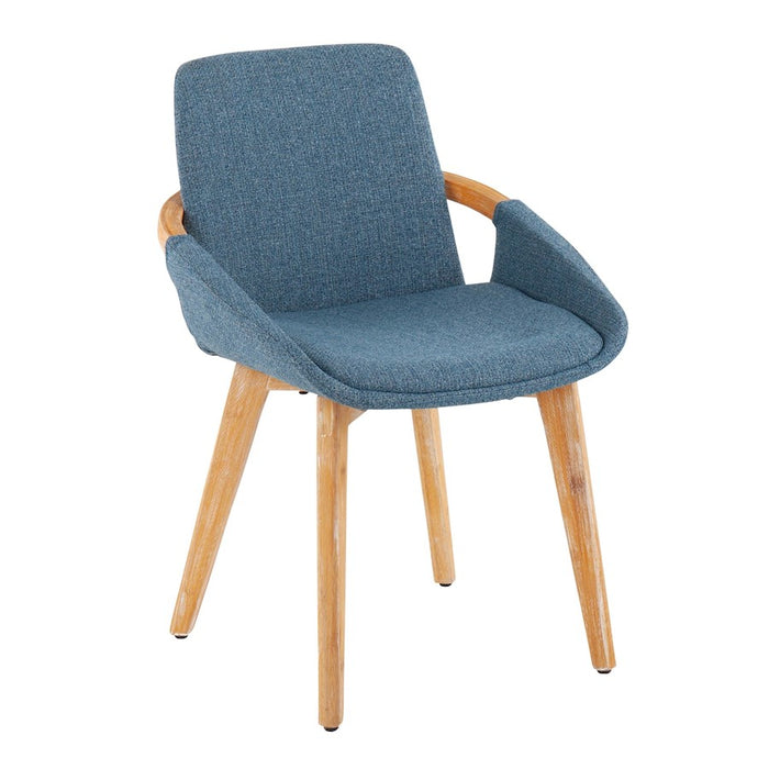 LumiSource Cosmo Chair in Natural Bamboo/Blue Fabric - CH-COSMONABU