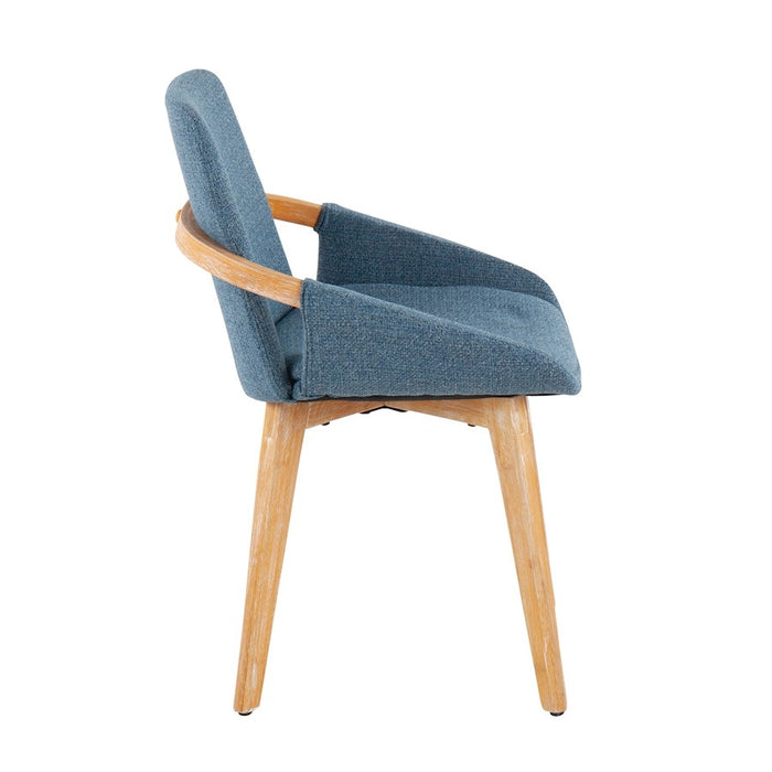 LumiSource Cosmo Chair in Natural Bamboo/Blue Fabric